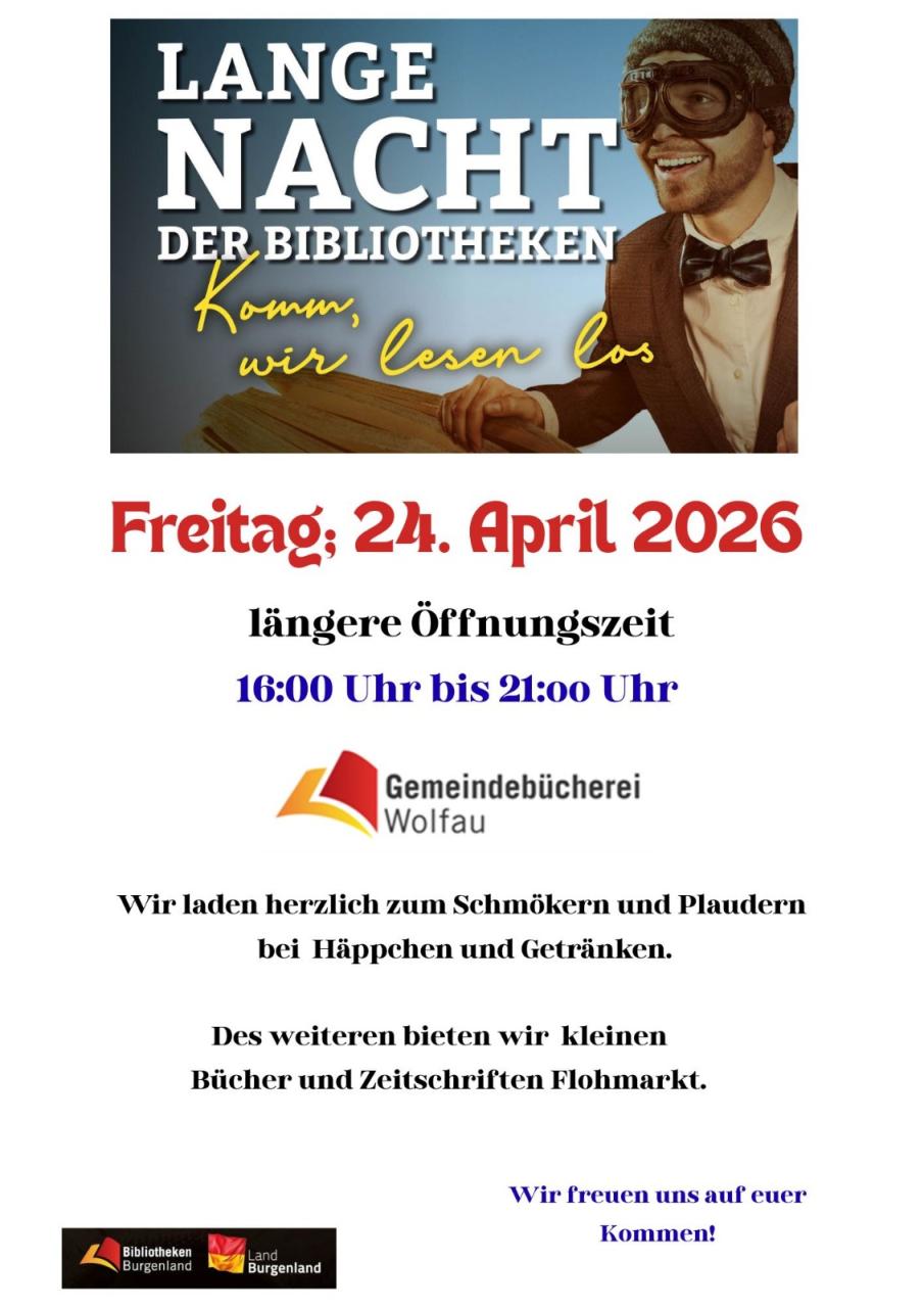 Lange Nacht der Bibliotheken 24.04.2026